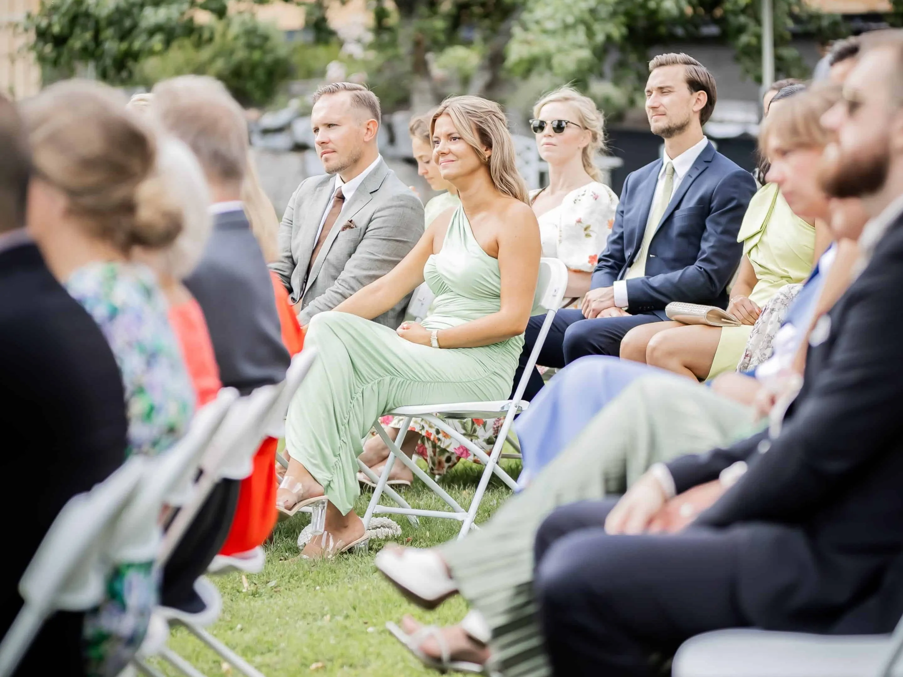 Brudparet under middagen