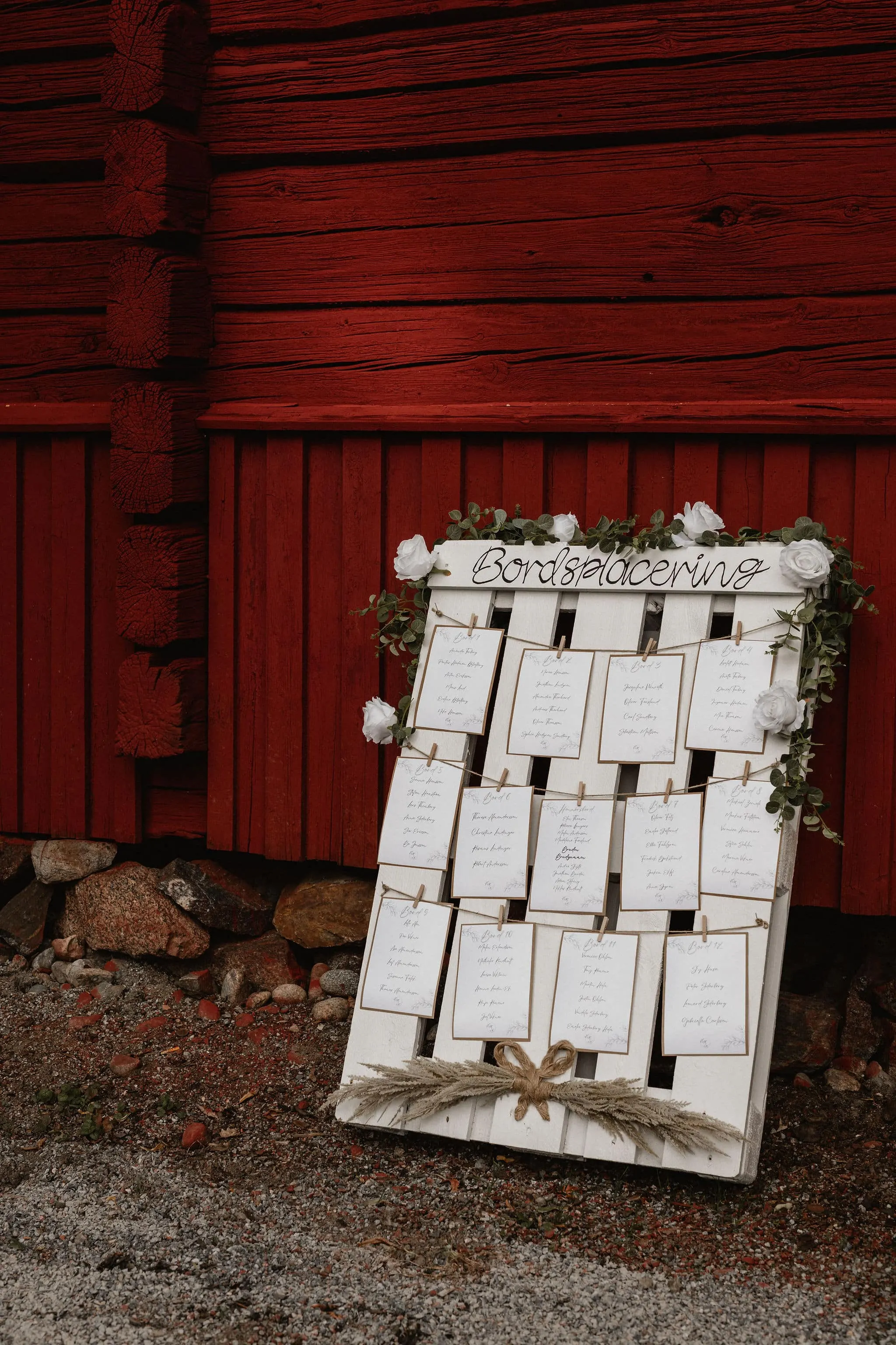 Gästtavla vid bröllopet