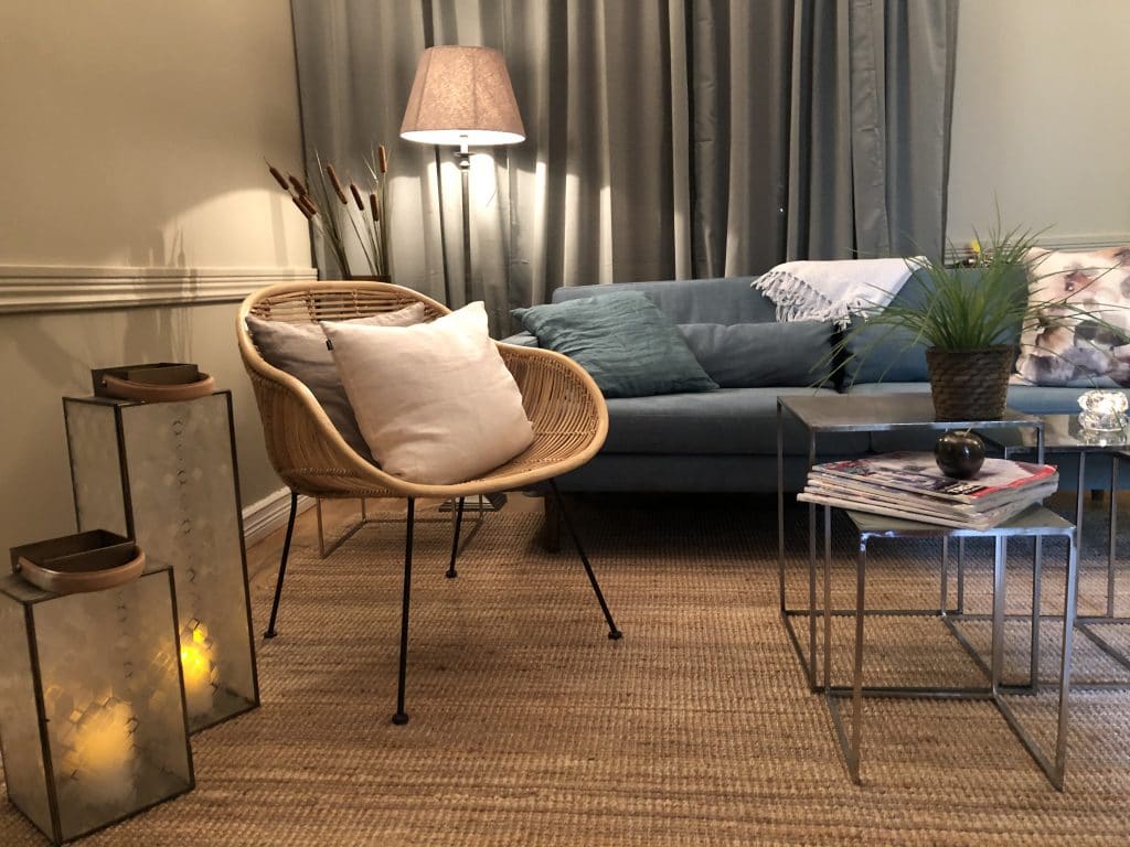 Relax utanför bastu i hotellet