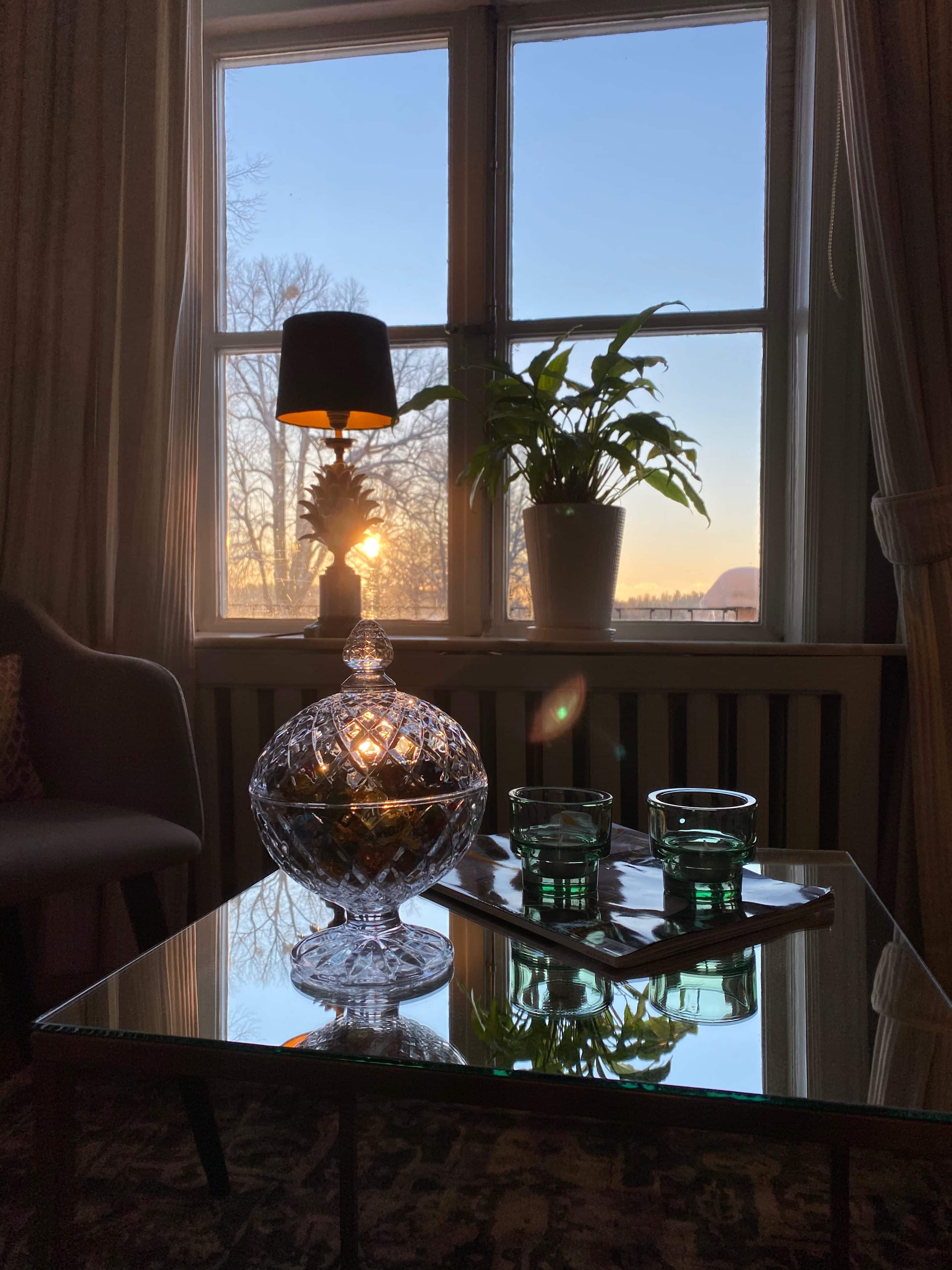 Utsikt från baren på vintern